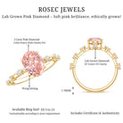 Rosec Jewels-Lab Grown 2 Carat Oval Shaped Pink Diamond Solitaire Engagement Ring IGI Certified