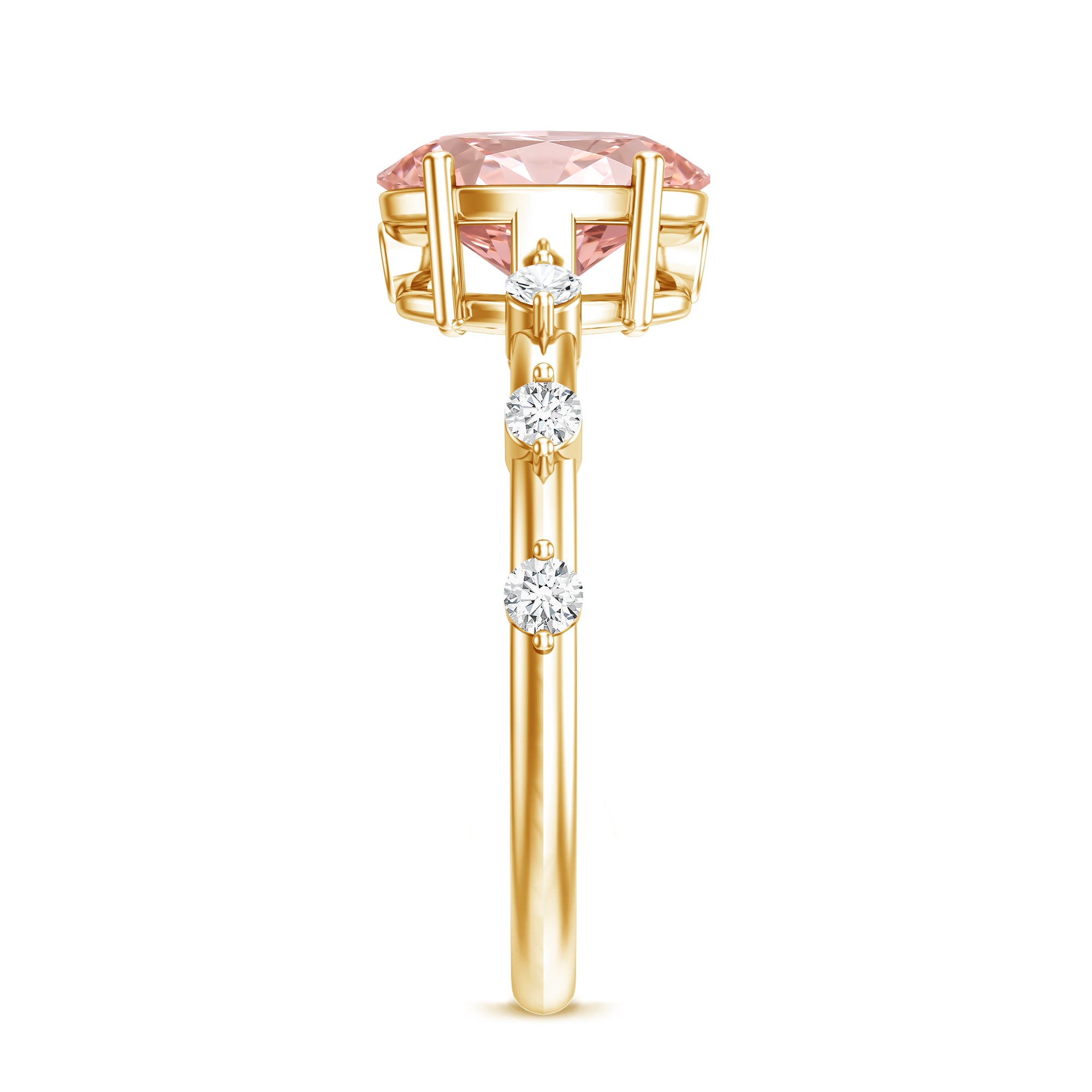 Rosec Jewels-Lab Grown 2 Carat Oval Shaped Pink Diamond Solitaire Engagement Ring IGI Certified