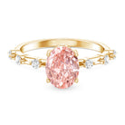 Rosec Jewels-Lab Grown 2 Carat Oval Shaped Pink Diamond Solitaire Engagement Ring IGI Certified