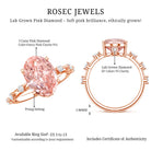 Rosec Jewels-IGI Certified 3 Carat Lab Grown Pink Diamond Oval Engagement Ring with Spaced Accent