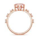 Rosec Jewels-IGI Certified 3 Carat Lab Grown Pink Diamond Oval Engagement Ring with Spaced Accent