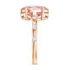 Rosec Jewels-IGI Certified 3 Carat Lab Grown Pink Diamond Oval Engagement Ring with Spaced Accent