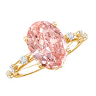 Rosec Jewels-IGI Certified 3 Carat Lab Grown Pink Diamond Oval Engagement Ring with Spaced Accent