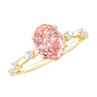 Rosec Jewels-Oval Cut 1 Carat Lab Grown Pink Diamond Solitaire Engagement Ring IGI Certified