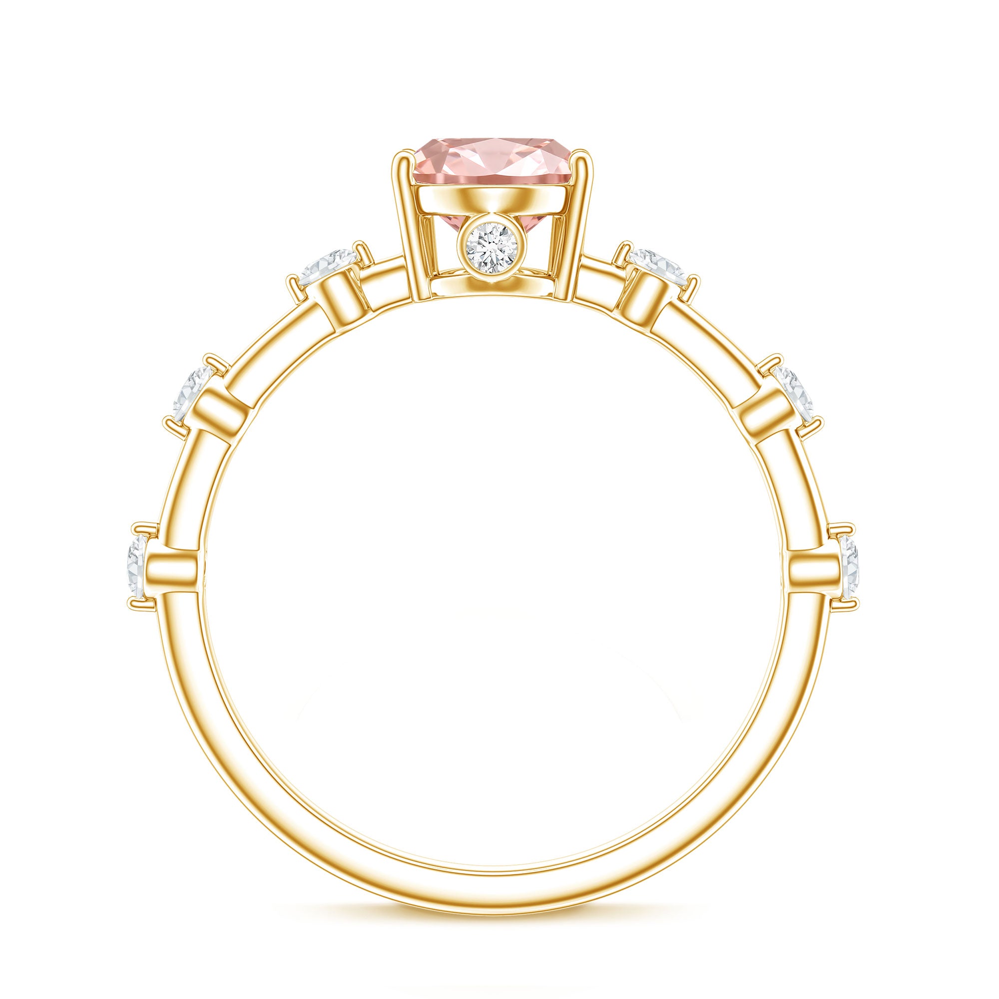 Rosec Jewels-Oval Cut 1 Carat Lab Grown Pink Diamond Solitaire Engagement Ring IGI Certified