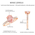 Rosec Jewels-IGI Certified 2 Carat Lab Grown Pink Diamond Oblong Engagement Ring with Side Stones