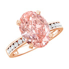 Rosec Jewels-IGI Certified 3 Carat Lab Grown Pink Diamond Oval Solitaire Engagement Ring