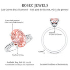 Rosec Jewels-IGI Certified 3 Carat Lab Grown Pink Diamond Oval Solitaire Engagement Ring