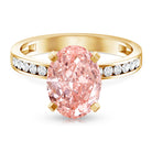 Rosec Jewels-IGI Certified 3 Carat Lab Grown Pink Diamond Oval Solitaire Engagement Ring