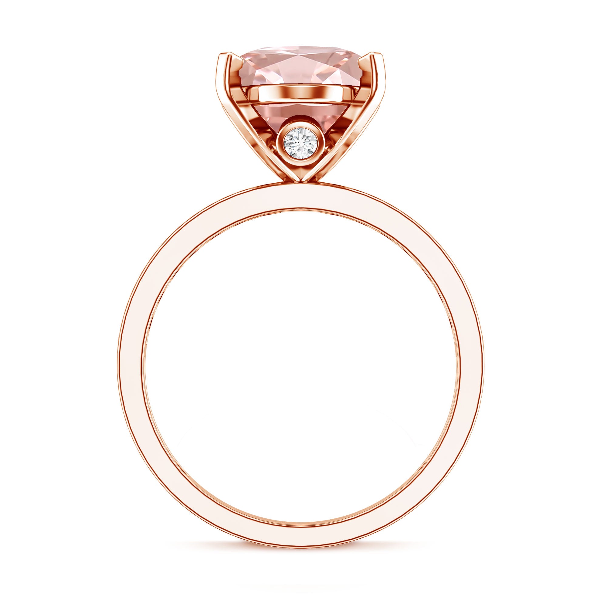 Rosec Jewels-IGI Certified Solitaire Lab Grown Pink Diamond Oval Engagement Ring 4 Carat