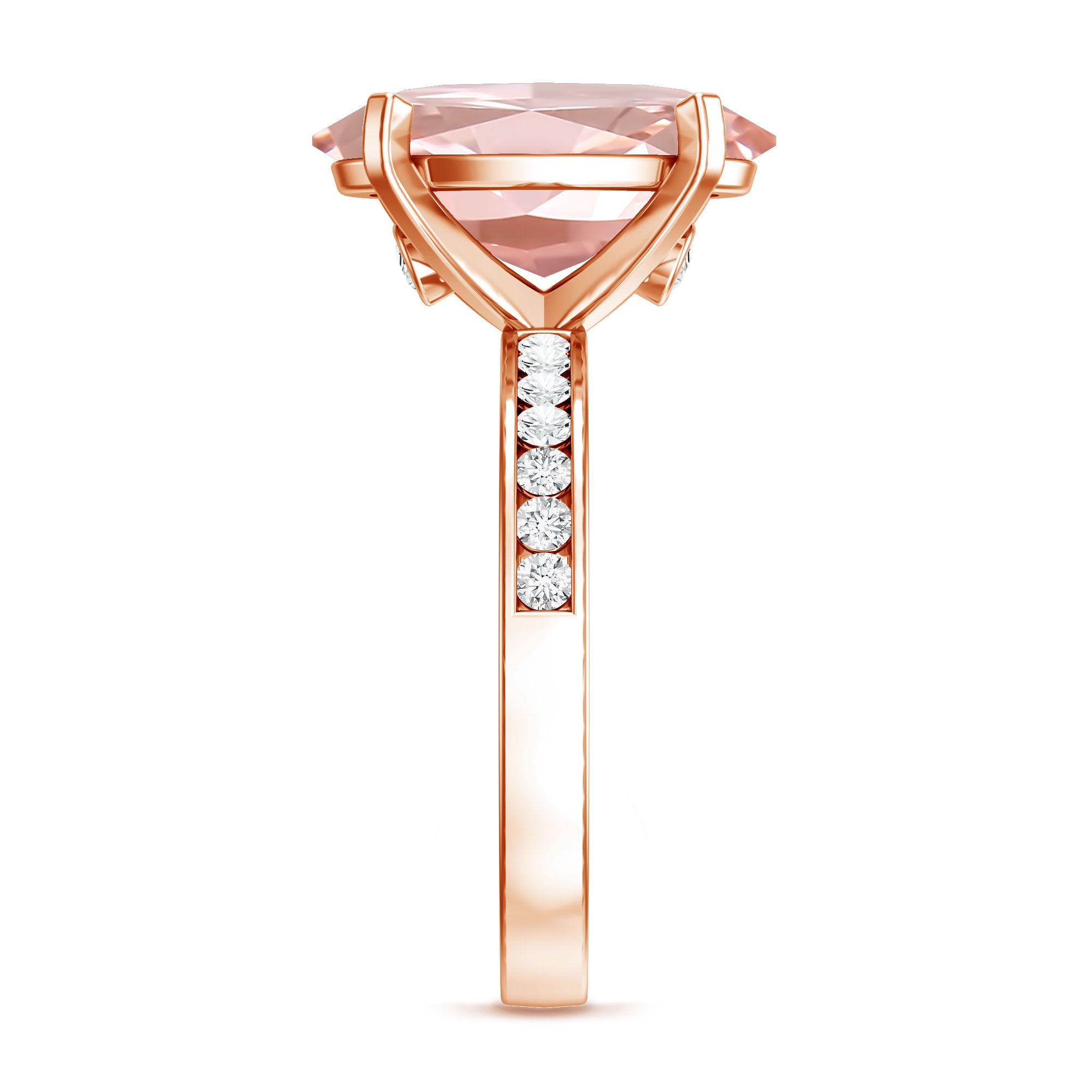 Rosec Jewels-IGI Certified Solitaire Lab Grown Pink Diamond Oval Engagement Ring 4 Carat