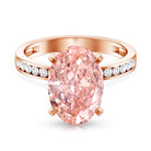 Rosec Jewels-IGI Certified Solitaire Lab Grown Pink Diamond Oval Engagement Ring 4 Carat