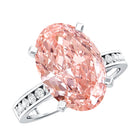 Rosec Jewels-IGI Certified Solitaire Lab Grown Pink Diamond Oval Engagement Ring 4 Carat
