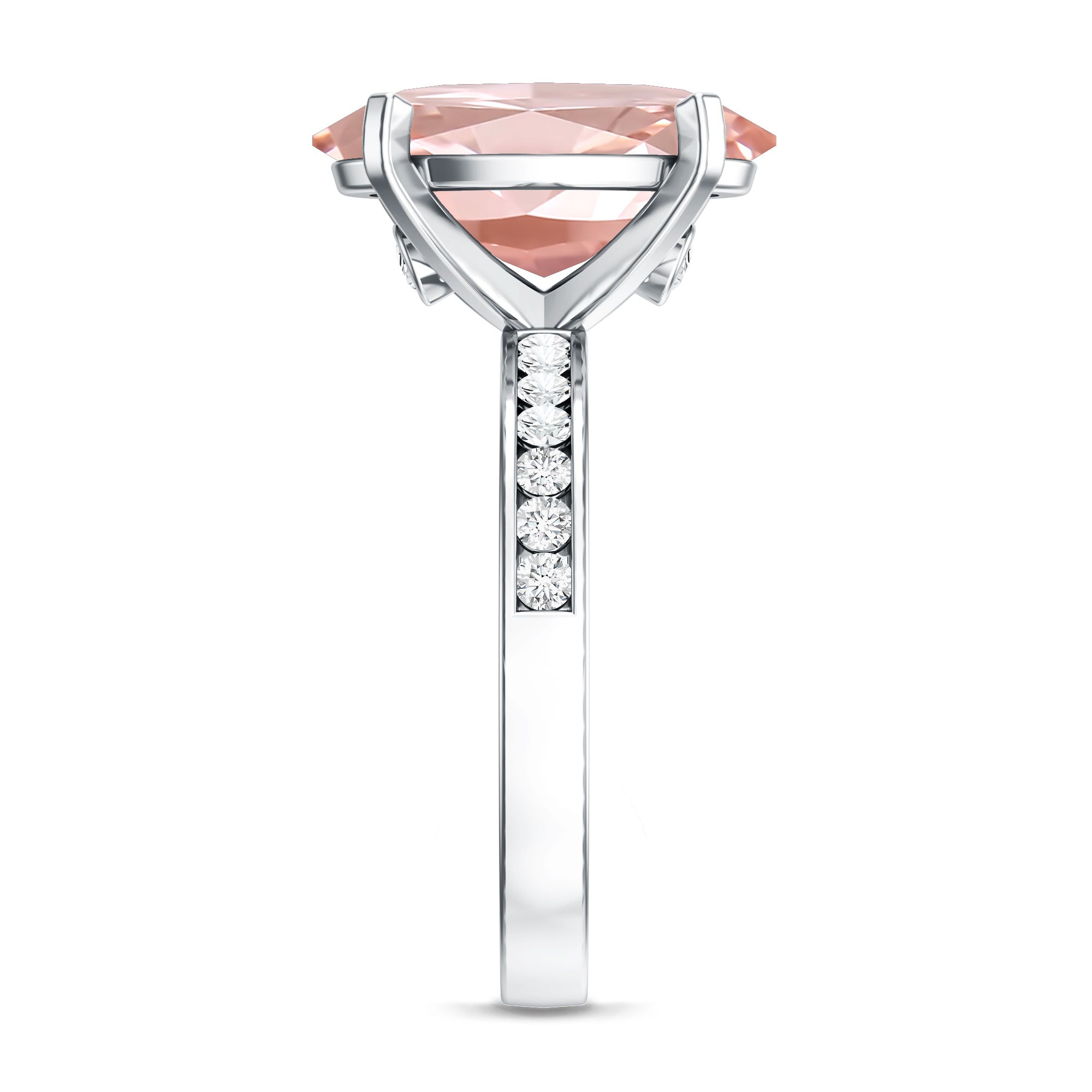 Rosec Jewels-IGI Certified Solitaire Lab Grown Pink Diamond Oval Engagement Ring 4 Carat