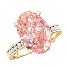 Rosec Jewels-IGI Certified Solitaire Lab Grown Pink Diamond Oval Engagement Ring 4 Carat