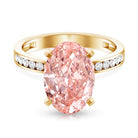 Rosec Jewels-IGI Certified Solitaire Lab Grown Pink Diamond Oval Engagement Ring 4 Carat