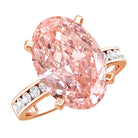 Rosec Jewels-5 Carat Oval Lab Grown Pink Diamond Statement Ring with IGI Certificate