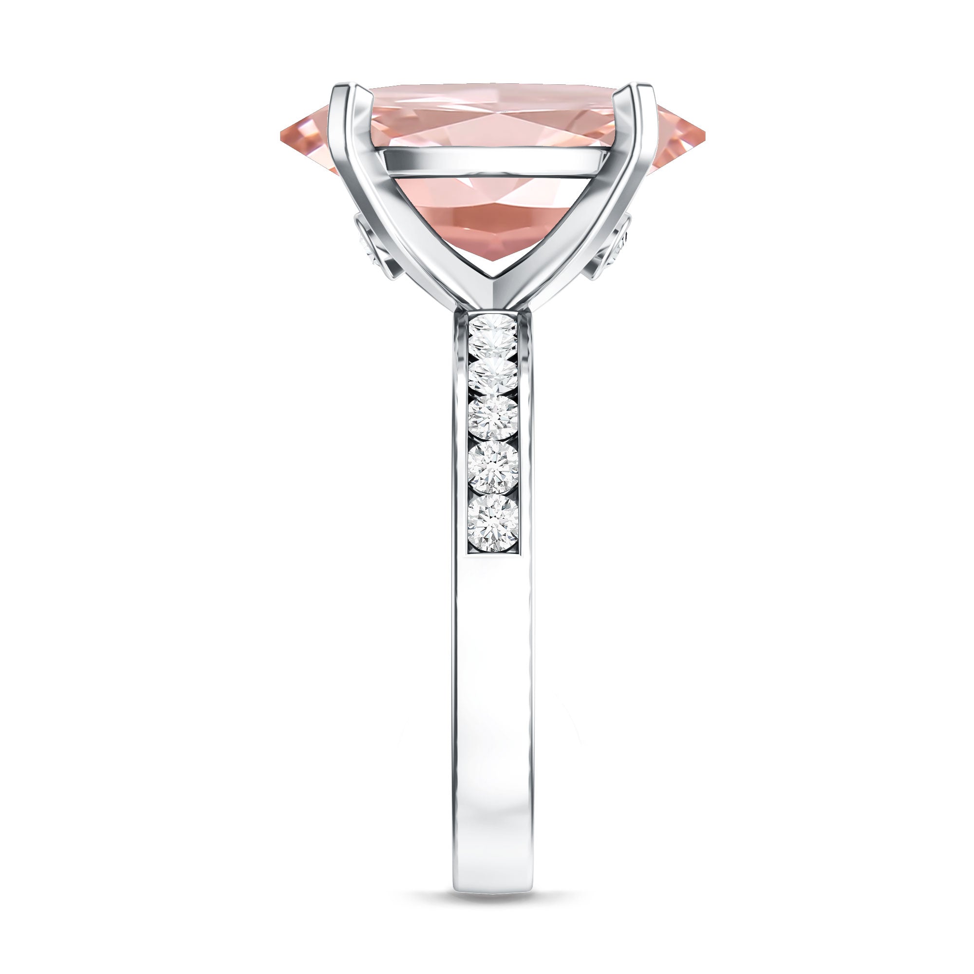 Rosec Jewels-5 Carat Oval Lab Grown Pink Diamond Statement Ring with IGI Certificate