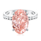 Rosec Jewels-5 Carat Oval Lab Grown Pink Diamond Statement Ring with IGI Certificate