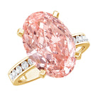 Rosec Jewels-5 Carat Oval Lab Grown Pink Diamond Statement Ring with IGI Certificate