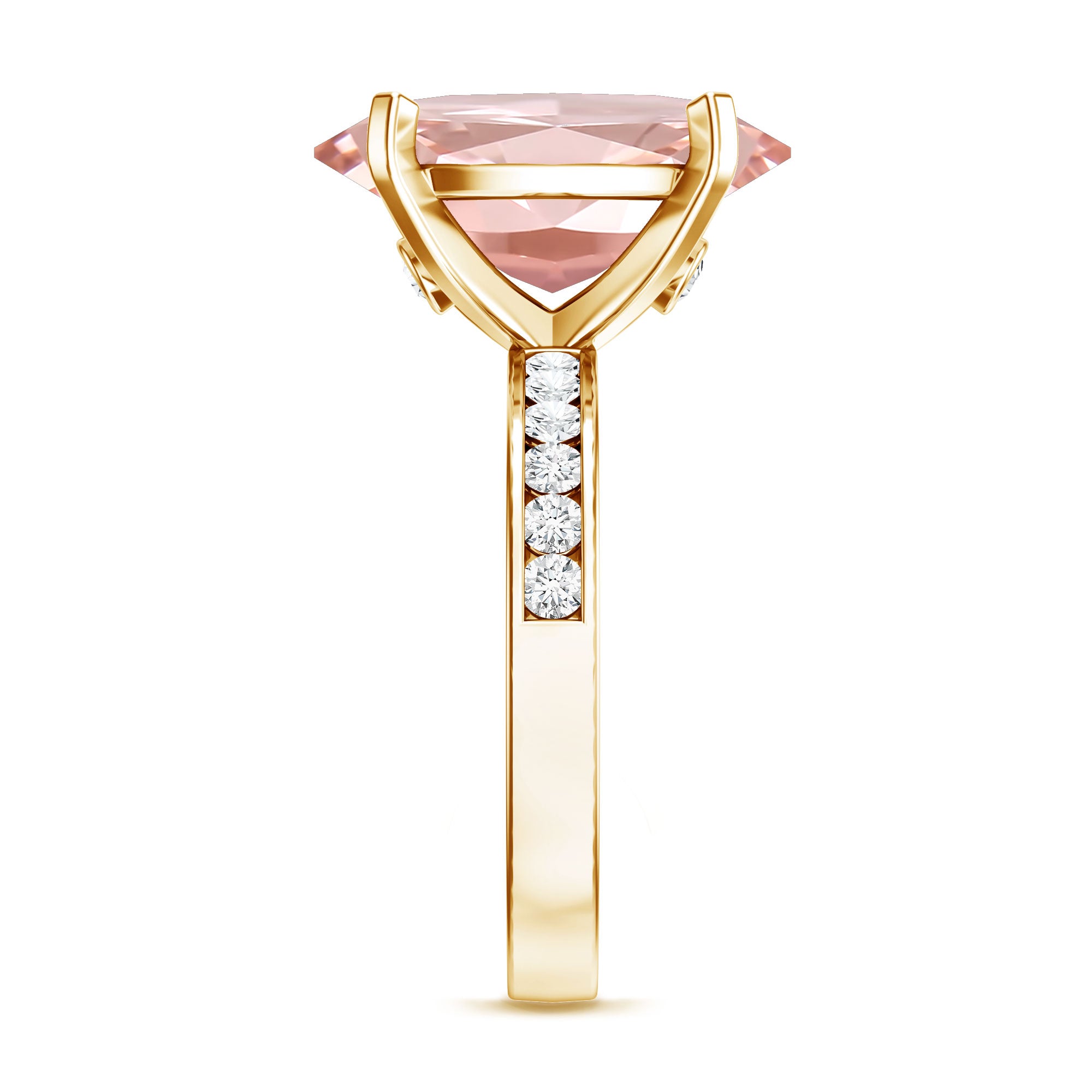 Rosec Jewels-5 Carat Oval Lab Grown Pink Diamond Statement Ring with IGI Certificate