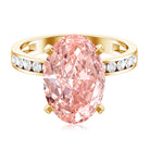 Rosec Jewels-5 Carat Oval Lab Grown Pink Diamond Statement Ring with IGI Certificate