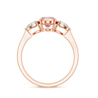 Rosec Jewels-1 Carat Lab Pink and White Diamond Three Stone Engagement Ring IGI Certified