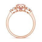 Rosec Jewels-IGI Certified Oval Cut Lab Grown Pink Diamond Three Stone Engagement Ring 2 Carat