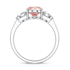 Rosec Jewels-IGI Certified Oval Cut Lab Grown Pink Diamond Three Stone Engagement Ring 2 Carat
