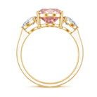 Rosec Jewels-IGI Certified 3 Carat Lab Grown Pink Diamond Triple Stone Engagement Ring for Women