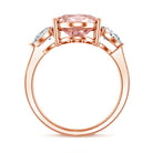 Rosec Jewels-4 Carat Lab Grown Oval Pink Diamond 3 Stone Engagement Ring with IGI Certificate