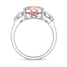 Rosec Jewels-4 Carat Lab Grown Oval Pink Diamond 3 Stone Engagement Ring with IGI Certificate