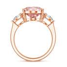 Rosec Jewels-5 Carat Lab Created Oval Pink Diamond Statement Engagement Ring with IGI Certificate