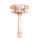 Rosec Jewels-5 Carat Lab Created Oval Pink Diamond Statement Engagement Ring with IGI Certificate