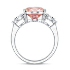 Rosec Jewels-5 Carat Lab Created Oval Pink Diamond Statement Engagement Ring with IGI Certificate