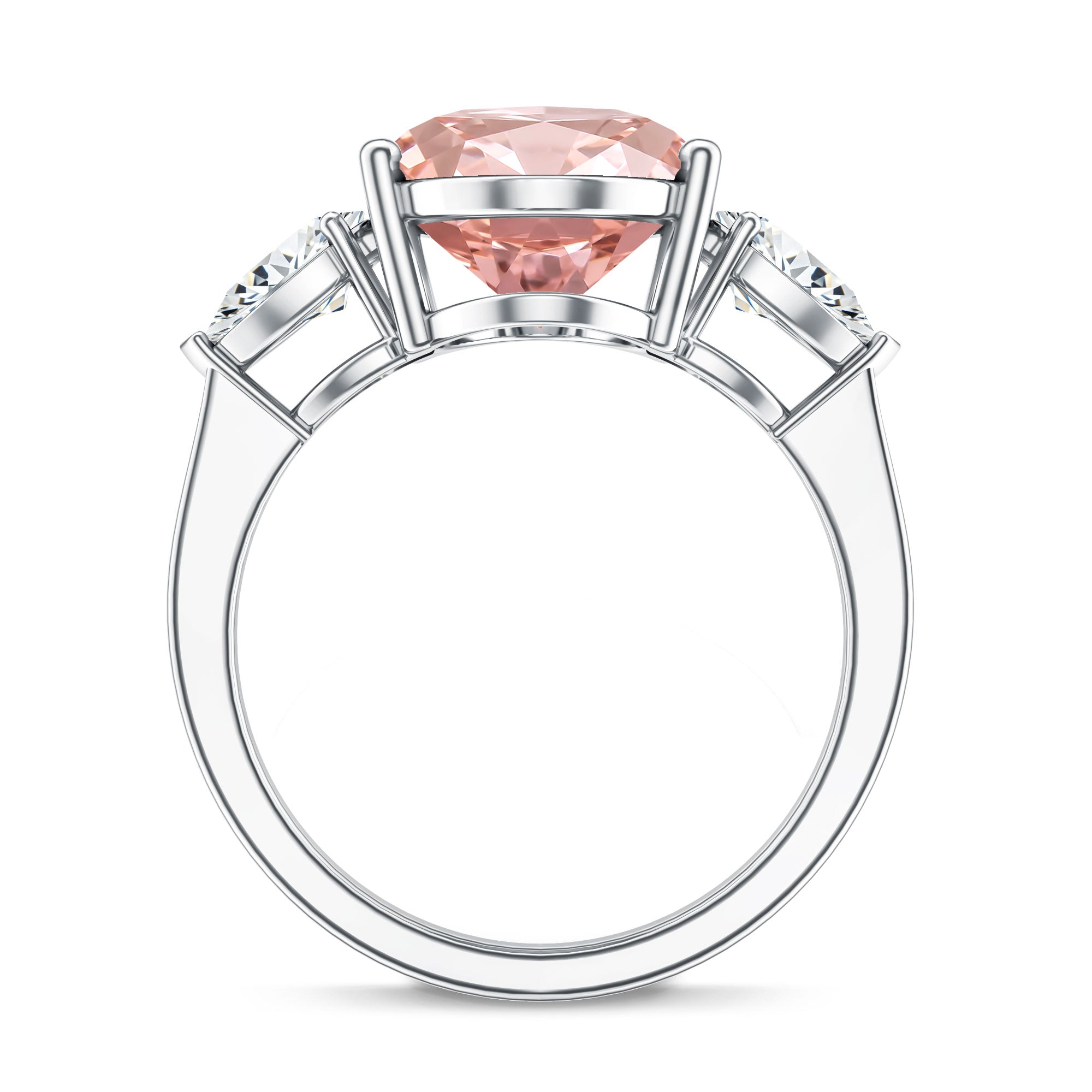 Rosec Jewels-5 Carat Lab Created Oval Pink Diamond Statement Engagement Ring with IGI Certificate