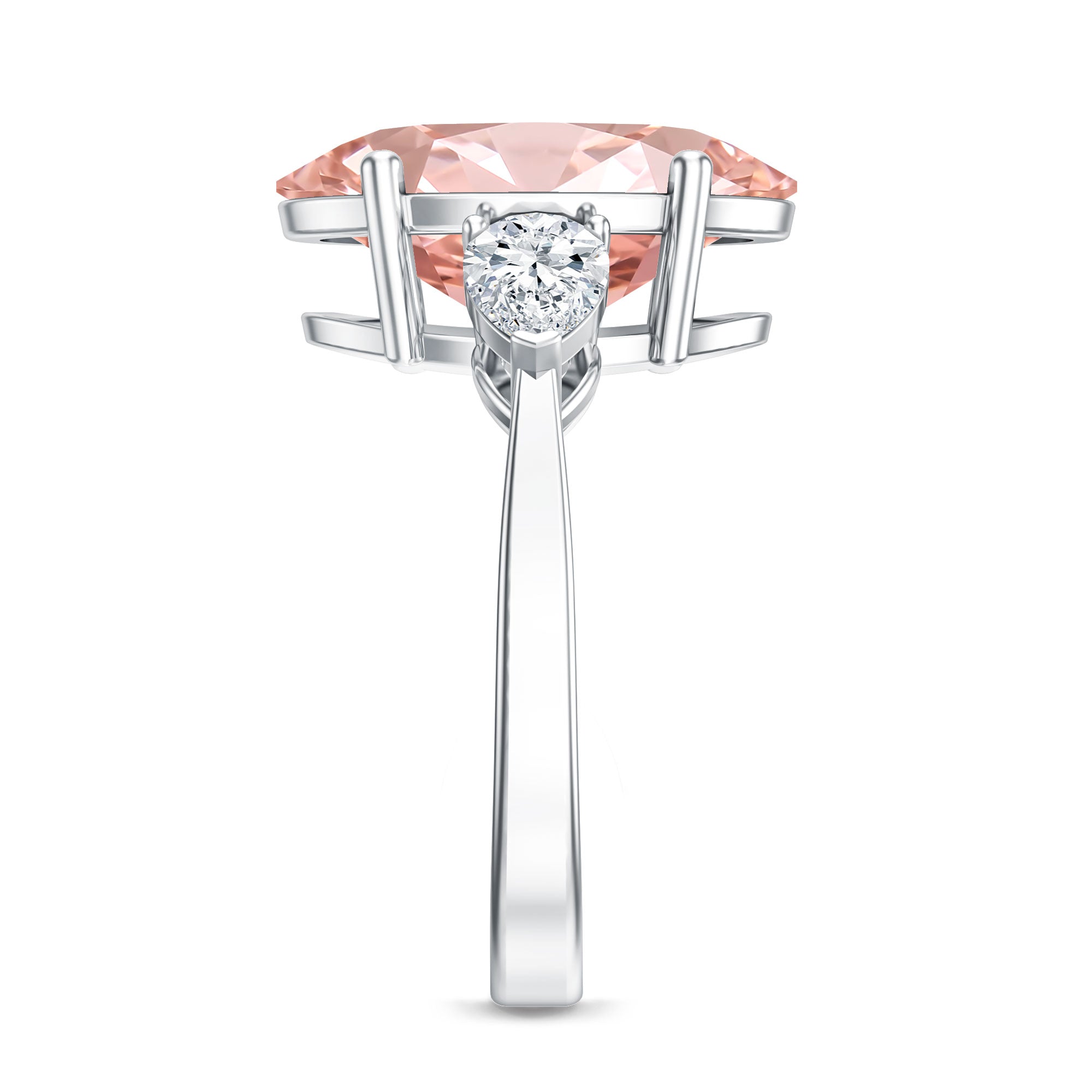 Rosec Jewels-5 Carat Lab Created Oval Pink Diamond Statement Engagement Ring with IGI Certificate