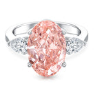 Rosec Jewels-5 Carat Lab Created Oval Pink Diamond Statement Engagement Ring with IGI Certificate