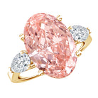 Rosec Jewels-5 Carat Lab Created Oval Pink Diamond Statement Engagement Ring with IGI Certificate