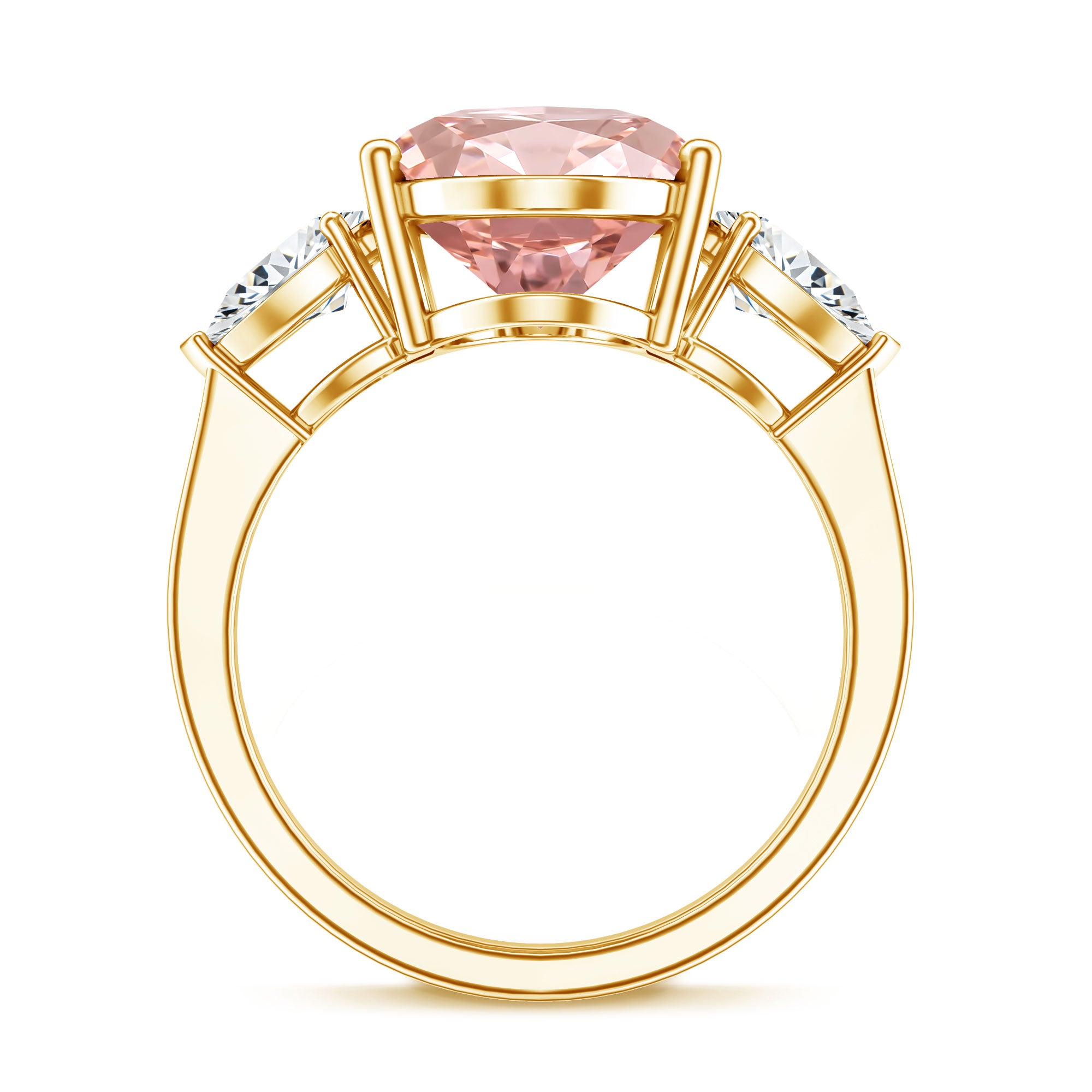 Rosec Jewels-5 Carat Lab Created Oval Pink Diamond Statement Engagement Ring with IGI Certificate