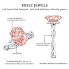 Rosec Jewels-IGI Certified 3 Carat Oval Lab Created Pink Diamond Infinity Band Engagement Ring