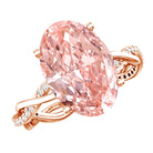 Rosec Jewels-4 Carat IGI Certified Lab Grown Pink Diamond Oval Engagement Ring with Braided Band
