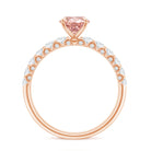 Rosec Jewels-IGI Certified 1 Ct Lab Grown Pink and White Diamond Engagement Ring with Side Stones