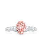 Rosec Jewels-IGI Certified 1 Ct Lab Grown Pink and White Diamond Engagement Ring with Side Stones