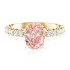 Rosec Jewels-2 Carat Oval Lab Created Pink and White Diamond Engagement Ring with IGI Certificate