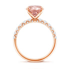 Rosec Jewels-IGI Certified 3 Carat Lab Grown Oval Pink Diamond Engagement Ring with Side Stones