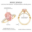 Rosec Jewels-3 Carat Oval Lab Grown Pink Diamond Designer Engagement Ring IGI Certified