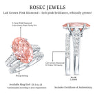 Rosec Jewels-5 Carat IGI Certified Lab Grown Pink Diamond Oval Engagement Ring Set