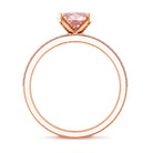 Rosec Jewels-Oval Shaped 2 Carat Lab Grown Pink Diamond Solitaire Bridal Ring Set with IGI Certificate