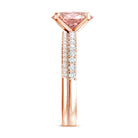Rosec Jewels-Oval Shaped 2 Carat Lab Grown Pink Diamond Solitaire Bridal Ring Set with IGI Certificate